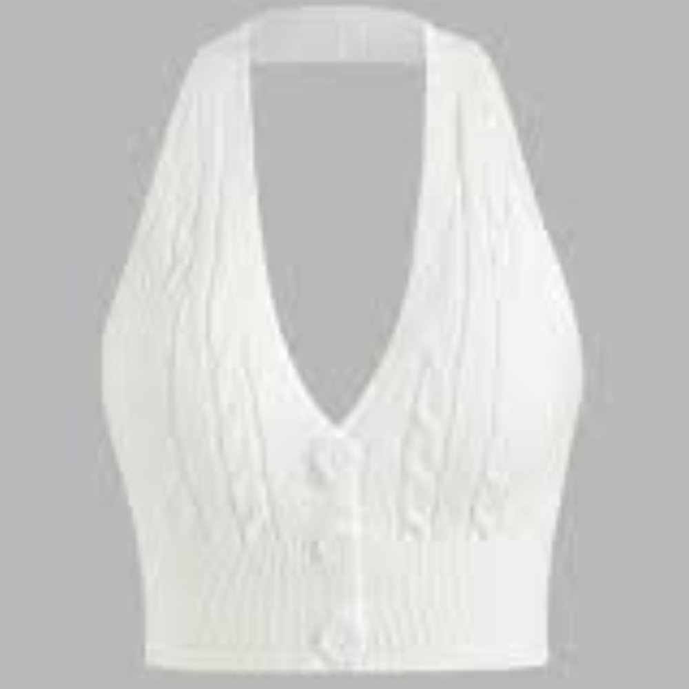 CIDER Cable Knit Halter Top